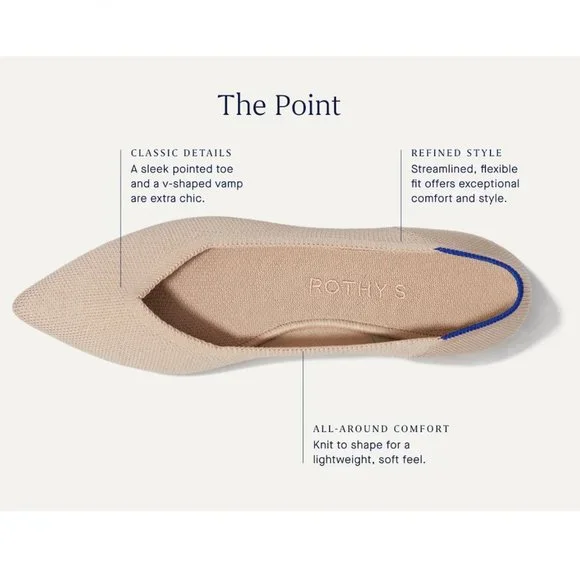 NIB Rothy's The Point Shoes in Sour Apple (SIZES 7 + 7.5) NWT / NIB